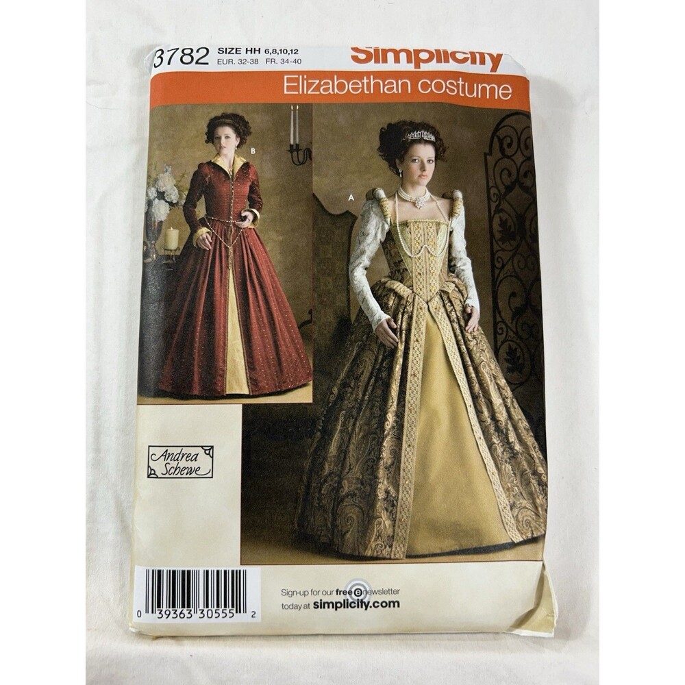 Elizabethan Tudor Renaissance Dress Costume Sewing Pattern 6-12 Theatre LARP